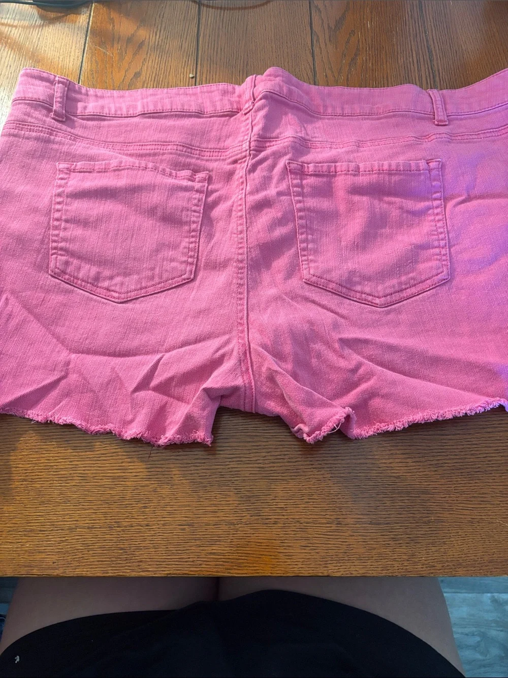 torrid Pink Distressed Denim Cutoff Shorts